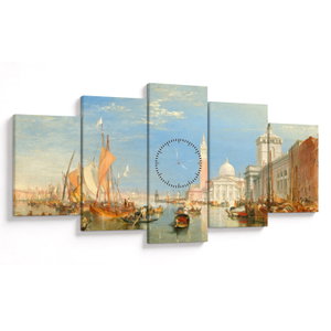Obraz - Joseph Mallord William Turner, Venice the Dogana and San Giorgio Maggiore, reprodukce (s hodinami) (V025286V15080C)