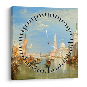 Obraz - Joseph Mallord William Turner, Venice the Dogana and San Giorgio Maggiore, reprodukce (s hodinami) (V025286V3030C)