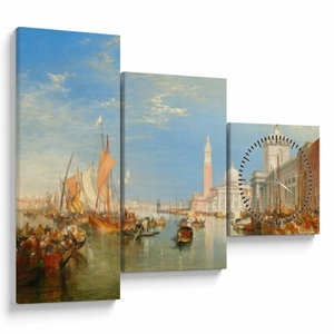 Obraz - Joseph Mallord William Turner, Venice the Dogana and San Giorgio Maggiore, reprodukce (s hodinami) (V025286V9070C)