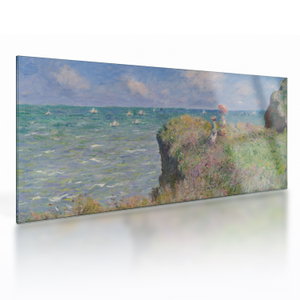 Skleněný obraz - Claude Monet, Cliff Walk at Pourville, reprodukce (V025318V10050GD)