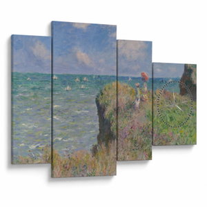 Obraz - Claude Monet, Cliff Walk at Pourville, reprodukce (s hodinami) (V025318V11075C)