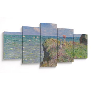 Obraz - Claude Monet, Cliff Walk at Pourville, reprodukce (s hodinami) (V025318V15080C)