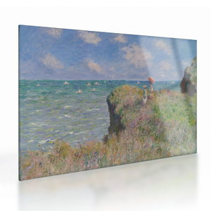 Skleněný obraz - Claude Monet, Cliff Walk at Pourville, reprodukce (V025318V7050GD)