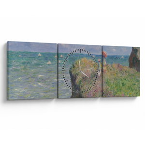 Obraz - Claude Monet, Cliff Walk at Pourville, reprodukce (s hodinami) (V025318V9030C)