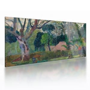 Glasschilderij - Paul Gauguin, Te raau rahi (The Big Tree), reproducties (V025322V10050GD)