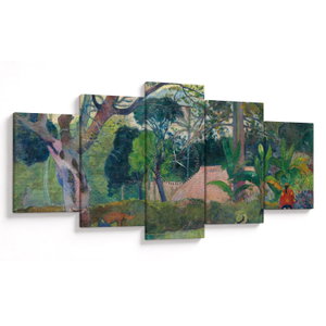 Schilderij - Paul Gauguin, Te raau rahi (The Big Tree), reproducties (met klok) (V025322V15080C)