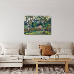 Glasschilderij - Paul Gauguin, Te raau rahi (The Big Tree), reproducties (2)