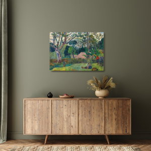 Glasschilderij - Paul Gauguin, Te raau rahi (The Big Tree), reproducties (3)