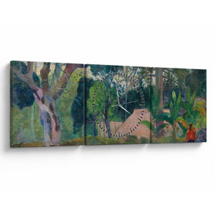 Schilderij - Paul Gauguin, Te raau rahi (The Big Tree), reproducties (met klok) (V025322V9030C)