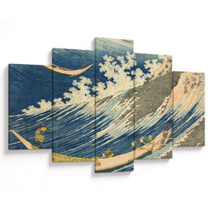 Obraz - Katsushika Hokusai, Fishing Boats at Choshi in Shimosa (Soshu Choshi), reprodukce (V025325V150105)