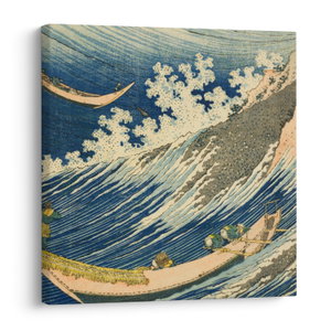 Obraz - Katsushika Hokusai, Fishing Boats at Choshi in Shimosa (Soshu Choshi), reprodukce (V025325V3030)