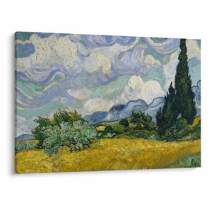 Obraz - Vincent van Gogh, Wheat Field with Cypresses, reprodukce (V025338V10070)