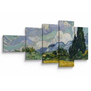Obraz - Vincent van Gogh, Wheat Field with Cypresses, reprodukce (V025338V11060)