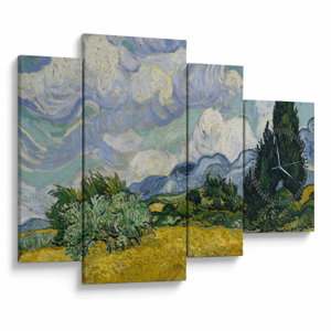 Obraz - Vincent van Gogh, Wheat Field with Cypresses, reprodukce (s hodinami) (V025338V11075C)