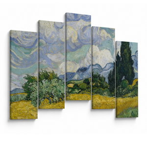 Obraz - Vincent van Gogh, Wheat Field with Cypresses, reprodukce (V025338V12590)