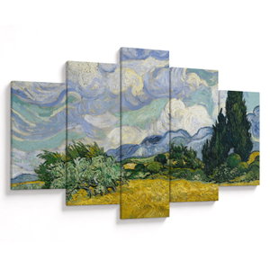 Obraz - Vincent van Gogh, Wheat Field with Cypresses, reprodukce (V025338V150105)