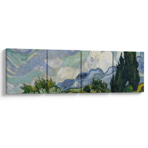 Obraz - Vincent van Gogh, Wheat Field with Cypresses, reprodukce (V025338V16040)