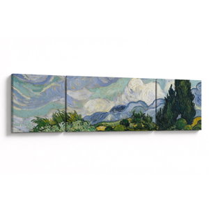 Obraz - Vincent van Gogh, Wheat Field with Cypresses, reprodukce (V025338V17050)
