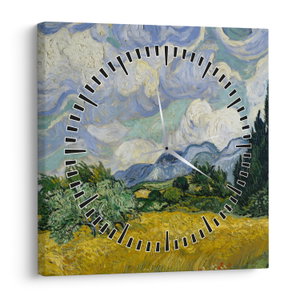 Obraz - Vincent van Gogh, Wheat Field with Cypresses, reprodukce (s hodinami) (V025338V3030C)