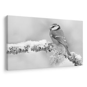 Schilderij - Een vogel op een tak