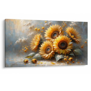 Schilderij - Zonnebloemen schilderij (V025598V12070)