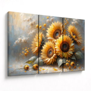 Schilderij - Zonnebloemen schilderij (V025598V120803PCS)