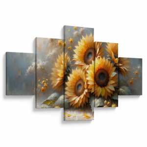 Schilderij - Zonnebloemen schilderij (V025598V12570)
