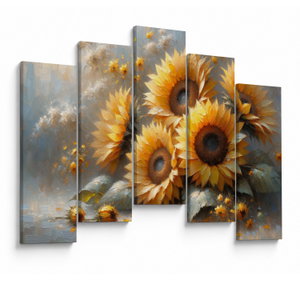 Schilderij - Zonnebloemen schilderij (V025598V12590)
