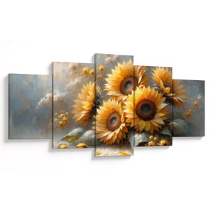 Schilderij - Zonnebloemen schilderij (V025598V150805PCS)