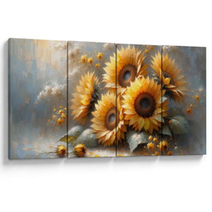 Schilderij - Zonnebloemen schilderij (V025598V16080)