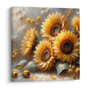 Schilderij - Zonnebloemen schilderij (V025598V3030)