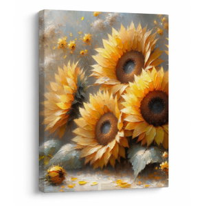 Schilderij - Zonnebloemen schilderij (V025598V3040)
