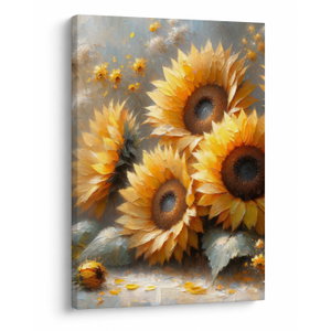 Schilderij - Zonnebloemen schilderij (V025598V5070)