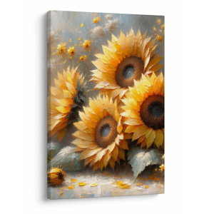Schilderij - Zonnebloemen schilderij (V025598V6090)