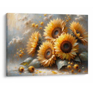 Schilderij - Zonnebloemen schilderij (V025598V7050)