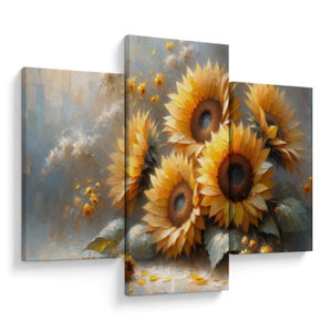 Schilderij - Zonnebloemen schilderij (V025598V90603PCS)