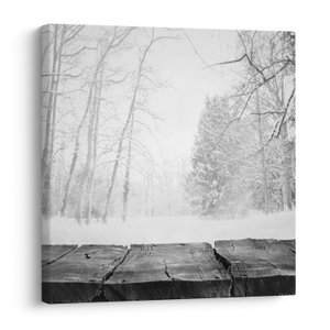 Schilderij - Houten pier in de winter