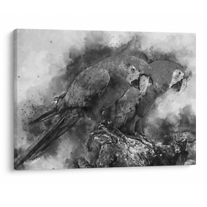 Schilderij - Aquarel papegaaien