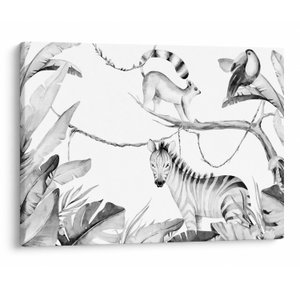 Schilderij - Aquarel Jungle