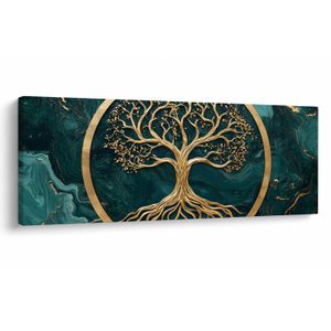 Schilderij – Gouden levensboom in marmer (V025860V14558)