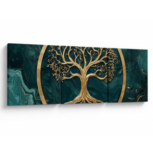Schilderij – Gouden levensboom in marmer (V025860V15050)