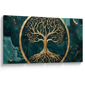 Schilderij – Gouden levensboom in marmer (V025860V16080)