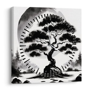 Obraz - Černobílá bonasi (s hodinami) (V025879V3030C)