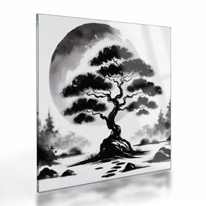 Skleněný obraz - Černobílá bonasi (V025879V4040GD)
