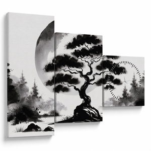 Obraz - Černobílá bonasi (s hodinami) (V025879V9070C)
