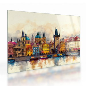 Skleněný obraz - Podzim v malovaném městě (V025917V7050GD)