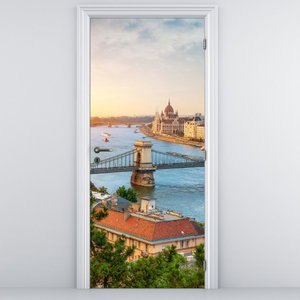 Foto tapeta za vrata - Grad Budimpešta s rijekom