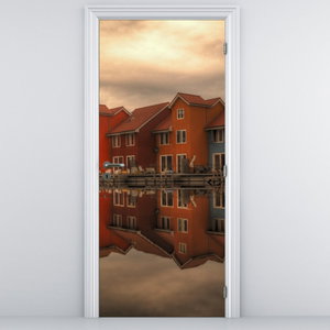 Foto tapeta za vrata - Šarene kućice