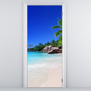 Türtapete - Strand auf der Insel Praslin