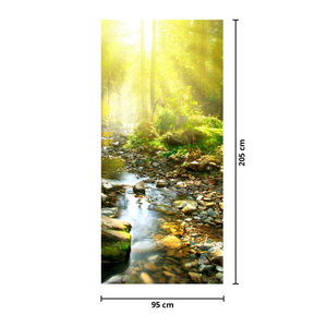 Fototapeta na dveře - Řeka v zeleném lese (4)